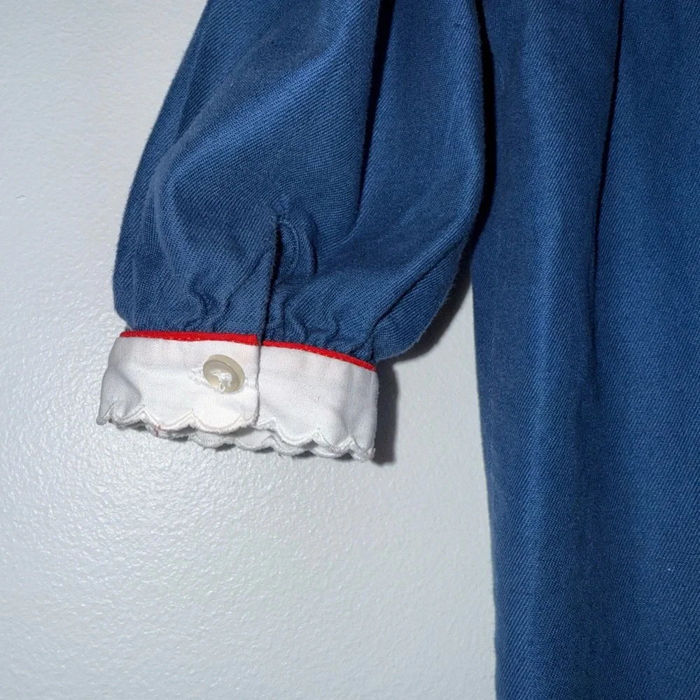 Vintage Petit Ami Nautical Blue Sailor Kids One Piece romper size 24 months